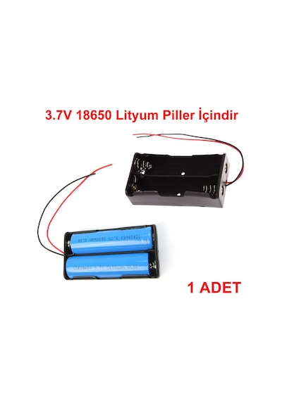 İkili 2 li 18650 Pil Yuvası Kablolu Tutucu 7.4V Pil Şarj Kutusu