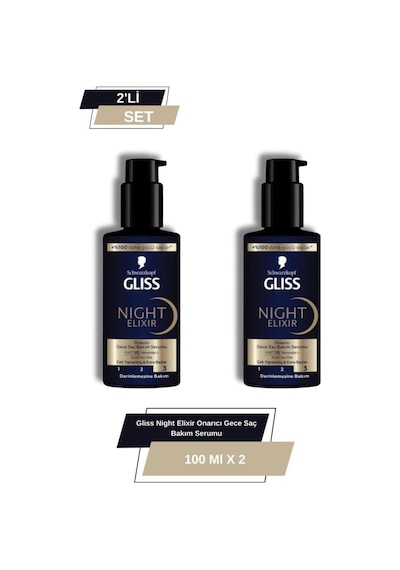 Gliss Night Elixir Onarıcı Gece Saç Bakım Serumu 2'li Set set-hnkl-5215-6350