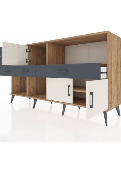 Kronos Konsol 2 Raflı 5 Çekmeceli 3 Kapaklı 176x59x99 Çam-aytaşı/ Çam-aytaşı/antrasit Kronos Konsol 2 Raflı 5 Çekmeceli 3 Kapaklı 176x59x99 Çam-aytaşı/ Çam-aytaşı/antrasit