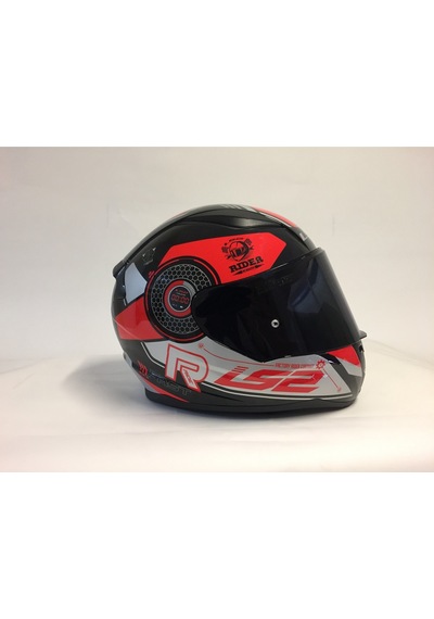 LS2 Rapid Stratus Siyah - Kırmızı - Gri Kask 2 Cam