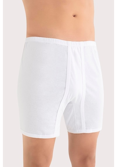 Arma Yıldız Erkek Paçalı Külot Boxer 6'lı Paket Beyaz %100 Pamuk Penye Beyaz