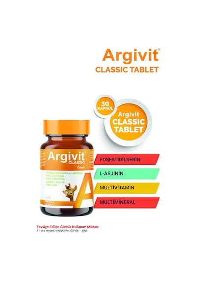 Classic Fosfotidilserin, L-arjinin, Multivitamin Ve Multimineral Içeren Tablet 2 Li Paket 30 Tablet