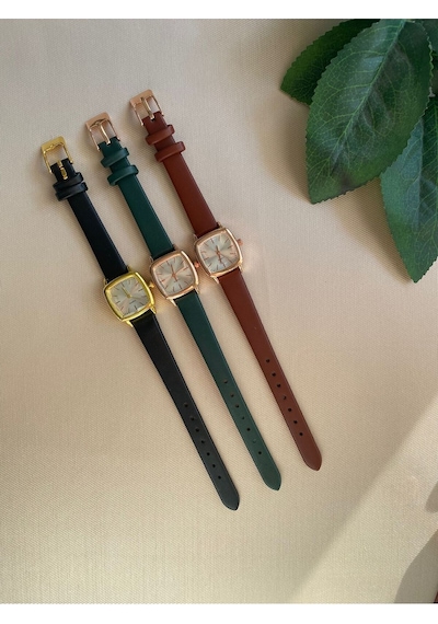 Retro Minimal Vintage Deri Kordon Kadın Kol Saati Gümüş