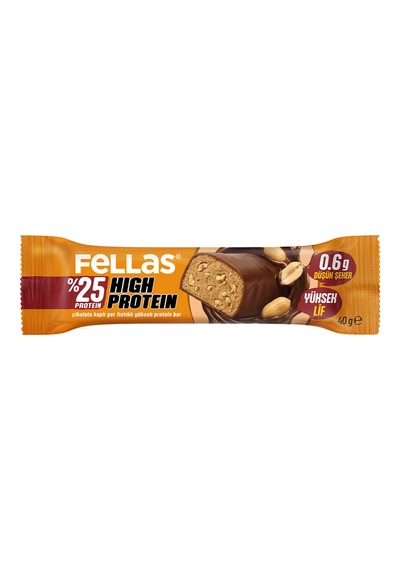 Çikolata Kaplı Yüksek Protein Bar - Yer Fıstıklı 40 G X 12 Adet