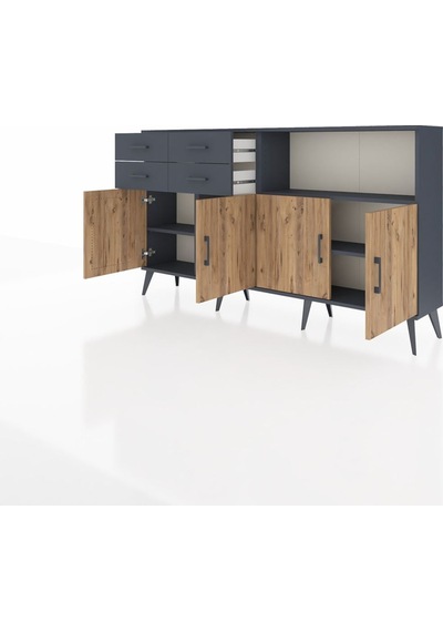 Arges Konsol 4 Raflı 4 Çekmeceli 4 Kapaklı 176x30x99 Antrasit-çam/antrasit Atlas Çam/antrasıt - Antrasıt Arges Konsol 4 Raflı 4 Çekmeceli 4 Kapaklı 176x30x99 Antrasit-çam/antrasit Atlas Çam/antrasıt - Antrasıt