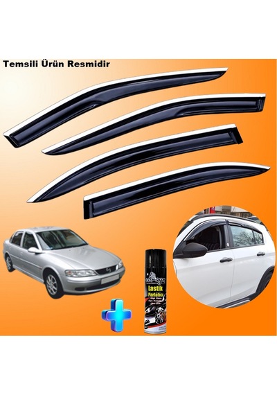 Opel Vectra B Cam Rüzgarlığı Abs Nikelajlı Krom Mügen Cam Rüzgarlığı 1995 - 2002 Arası + Ebrayn 500 Ml Lastik Parlatıcı