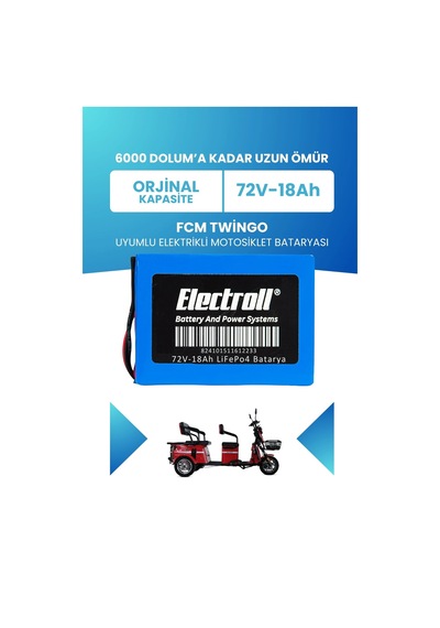 Fcm Twingo Batarya Standart Kapasite Lifepo4 72v 18ah Elektrikli Motosiklet Bataryası