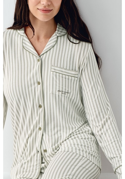 Pierre Cardin Kadın Yeşil Gömlek Pijama Pc9113-s-v3 Yeşil
