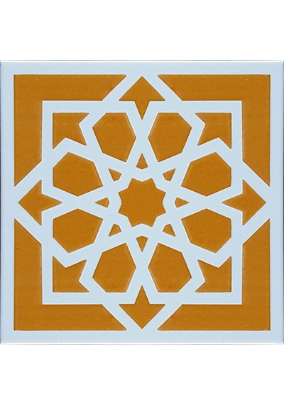 Armada Çini 20x20 Cm Sp 101 Sarı Türk Yıldızı Kütahya İznik Çini