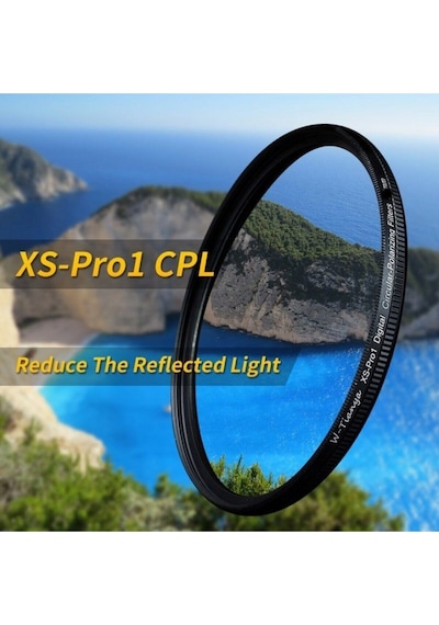 52mm Lensler Için Xs-pro Slim Koruyucu Uv + Slim Cpl Circular Polarize Filtre + Yaprak Parasoley