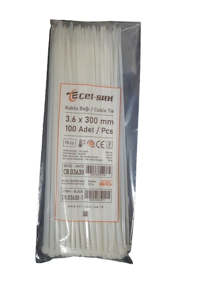 Çetsan 3,6x300 Kablo Bağı Beyaz 3 Adet