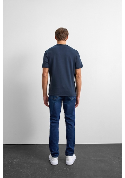 Backandbond Lacivert Regular Fit Basıc Tişört