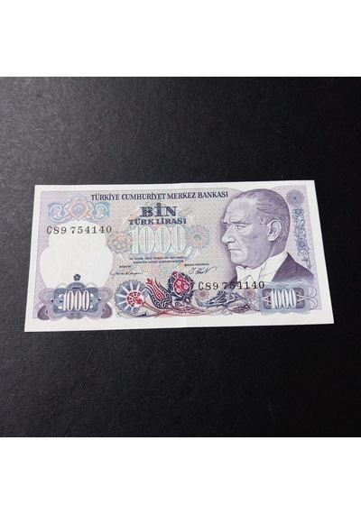 Escoines Koleksiyon 39963676420f8da052 7.emisyon 1.tertip C89serisi 1000türk Lira Ca/çil Kagıt Para