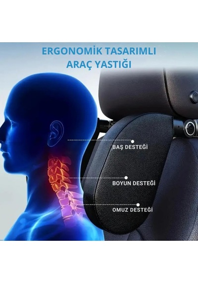 Coofbe Katlanabilir Ayarlanabilir Suni Deri Araç Yastığı Oto Seyahat Yastığı Araç Boyunluk Oto Yastık Açık Ceviz