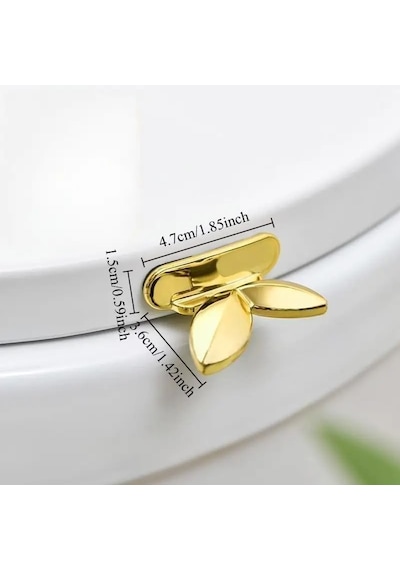 Gold Renk, Klozet Kapağı Hijyen Aparatı, Klozet Kapağı Tutucu, Kelebek Figürlü Klozet Kapak Tutacağı Diğer