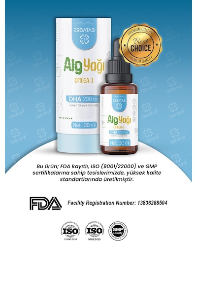 Erbatab Alg Yağı Omega3 30 ML