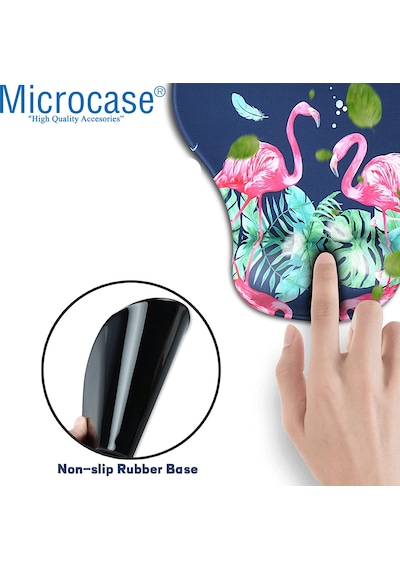 Flamingo Baskılı Bilek Destekli Mouse Pad 21x25cm - DS105