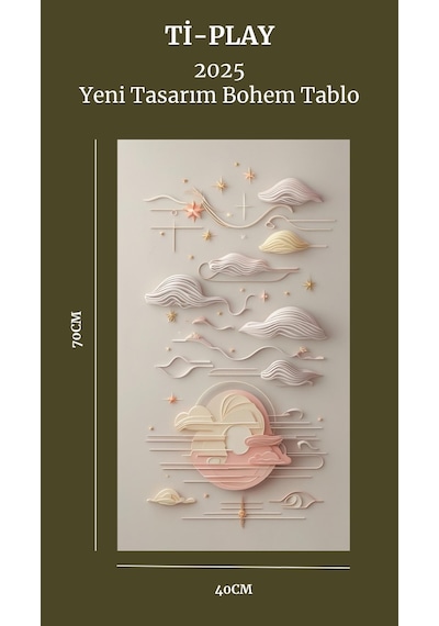 Bohem Tablo Rüya Manzarası Manevi, Soluk Renkler Bohem Duvar Sanatı Çerçevesiz Poster