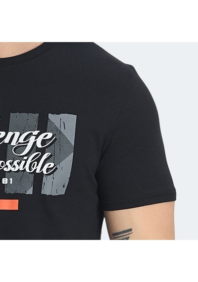 Slazenger RATAN Erkek Baskılı Siyah Tişört