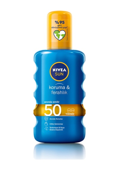 4 Adet Nivea Sun Transparan Güneş Spreyi Koruma&ferahlık Spf 50 200 Ml