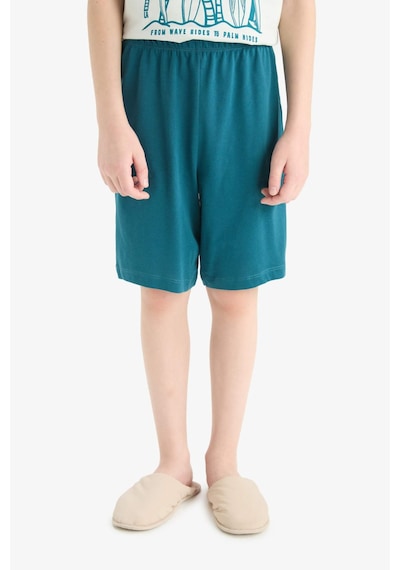 DeFacto Erkek Çocuk Pijama Takımı Kısa Kollu Üst Esnek Belli Şort F1735A825HSBE516 DeFacto Erkek Çocuk Pijama Takımı Kısa Kollu Üst Esnek Belli Şort F1735A825HSBE516