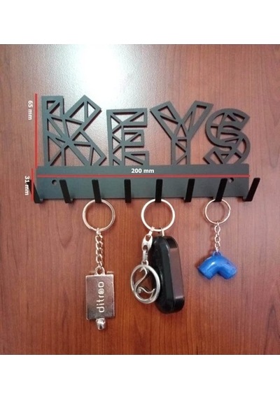 Lazer Anahtar Askısı Keys Mat Siyah Mat Siyah