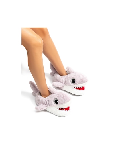 Twigy Jawy Kadın, Garson Boy Hayvanlı Panduf Gri 36/41 Gri