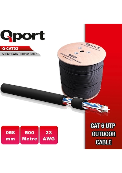 Qport Q-cato2 Cat6 23 Awg Utp 500m Outdoor Kablo