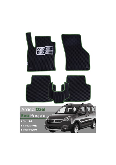 Peugeot Partner 2008-2018 Uyumlu Eva Paspas Tam Set Araca Özel,oto Paspas 852