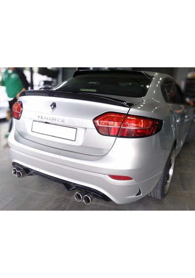 Renault Fluence Sağ Sol Çift Çıkışlı Arka Ek Plastik Siyah Difüzör 2009-2016 Arka-difizör-bodykit-ek