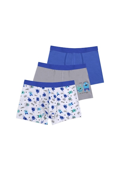 Koza İç Giyim Erkek Çocuk Pamuklu Uzay Baskılı 3'lü Boxer 3053 3053-15