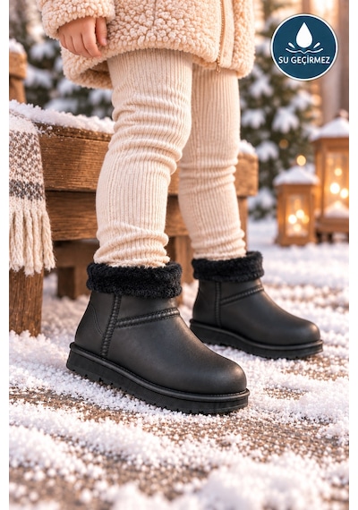 Vojo Kids Lina Su Geçirmez Kürklü Hafif Çocuk Günlük Bot 267800001912 01 Siyah
