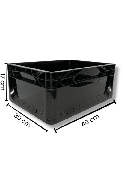 Alpbx 1.kalite Siyah Plastik Kasa 40x30x17 Cm - 17 Litre Kutu