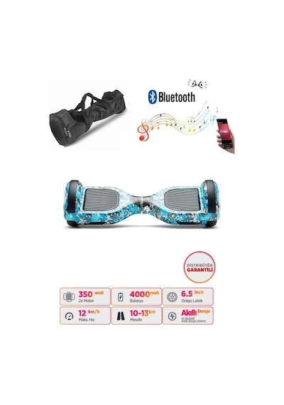 Citymate Elektrikli Kaykay Akıllı Denge Hoverboard + Hoverkart + Çanta Full Ledli Extrem Paket D20