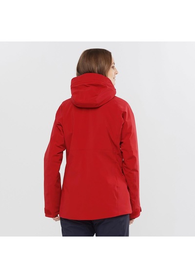 Salomon The Brilliant Kadın Kayak Kar Montu-LC1630600 Red Chili-White