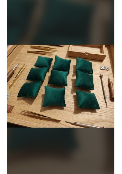 Alpinkutu 10 Lu Saat Yastığı Kadife Elyaf Dolgulu Yeşil