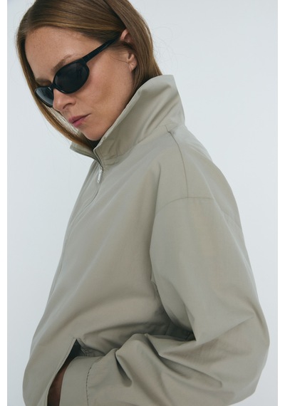 Suud Collection Taş Nora Fermuarlı Gabardin Ceket