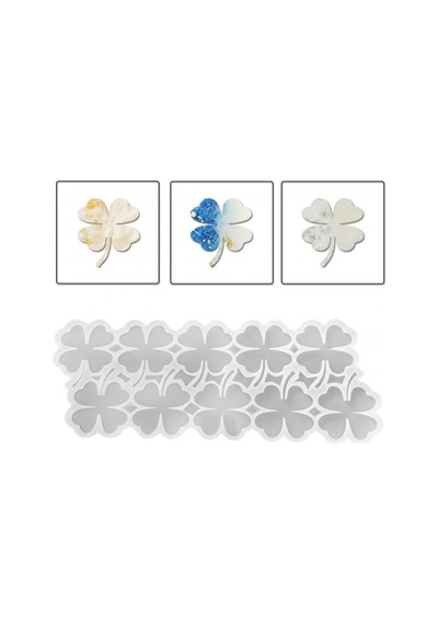 Epoksi Silikon Kalıp Yonca Bardak Altı Ve Magnet Kalıp 6.8 Cm 10 Lu Şeffaf