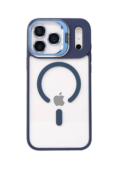 Joko Apple İphone 17 Pro Remim Lensli Magsafe Standlı Kapak - Lacivert 0.2M-Çok Renkli