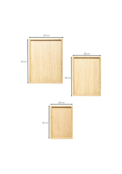 Tr 130105043 Ahşap Tepsi 3lü Set Çay Kahve Bambu Sunumu Tepsi Seti Diğer