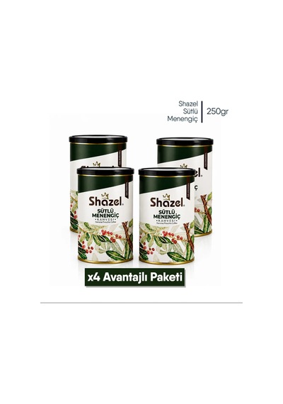 Shazel Sütlü Menengiç Kahvesi 250 Gr Teneke X 4 Adet Öğütülmüş