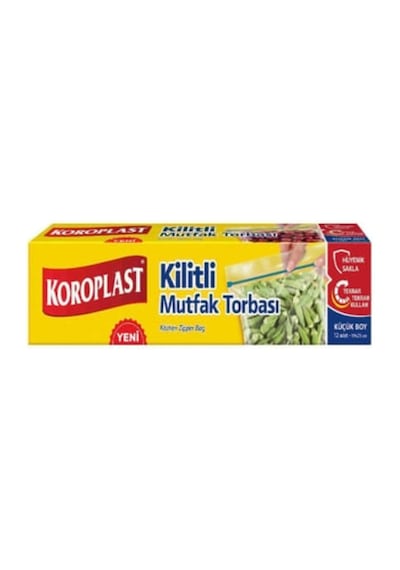 Küçük Boy Kilitli Mutfak Torbası 12'li Set, Sızdırmaz Ve Hava Geçirmez Gıda Saklama Poşeti 19x25 Cm, Bpa İçer