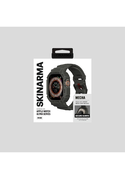 Watch Ultra 49mm Uyumlu 2in1 Tpu Kasa Koruyuculu Silikon Kordon Skinarma Mecha Yeşil