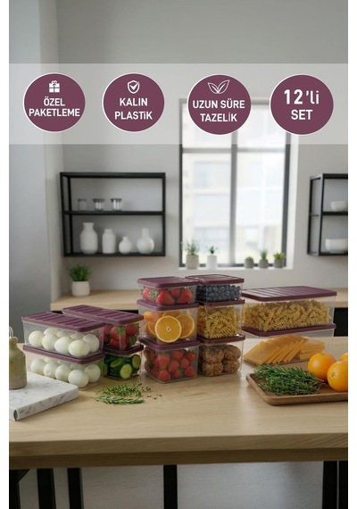 Selka Home 12'li Çeyiz Seti Mürdüm