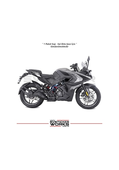Bajaj Pulsar Rs200 Orta Şase Kaplama Reality Venom Kaplama Desen Sticker Siyah