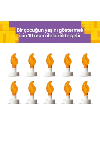LEGO® Doğum Günü Pastası 40815 – 7 Yaş ve Üzeri Çocuklar için Mum İçeren Dekoratif Oyuncak Yapım Seti (219 Parça)