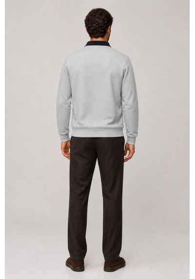 Redline Snap Erkek Regular Fit Düğmeli Kışlık Sweatshirt Gri