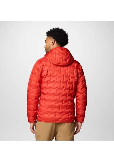 Columbia Delta Ridge Down Hooded Erkek Kaz Tüyü Mont Kırmızı