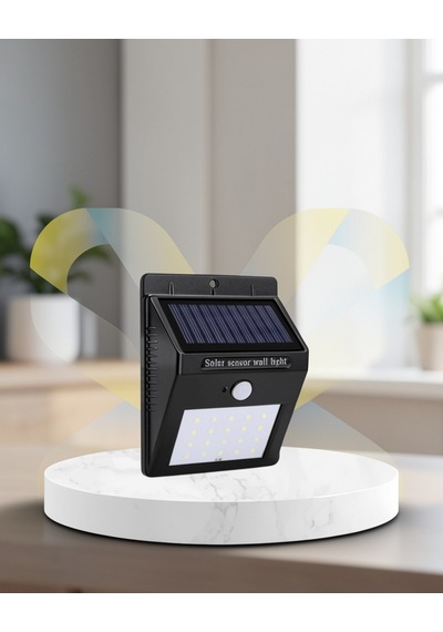 20 Led Solar Enerjili Hareket Sensörlü Duvar Lambası Çok Renkli