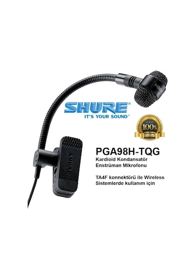 Shure Pga98h-tqg Kardioid Kondansatör Enstrüman Mikrofonu